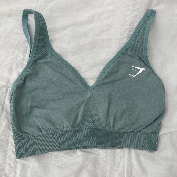 Gymshark Teal Sports Bra, top, and Leggings Set - Picture 2 of 7